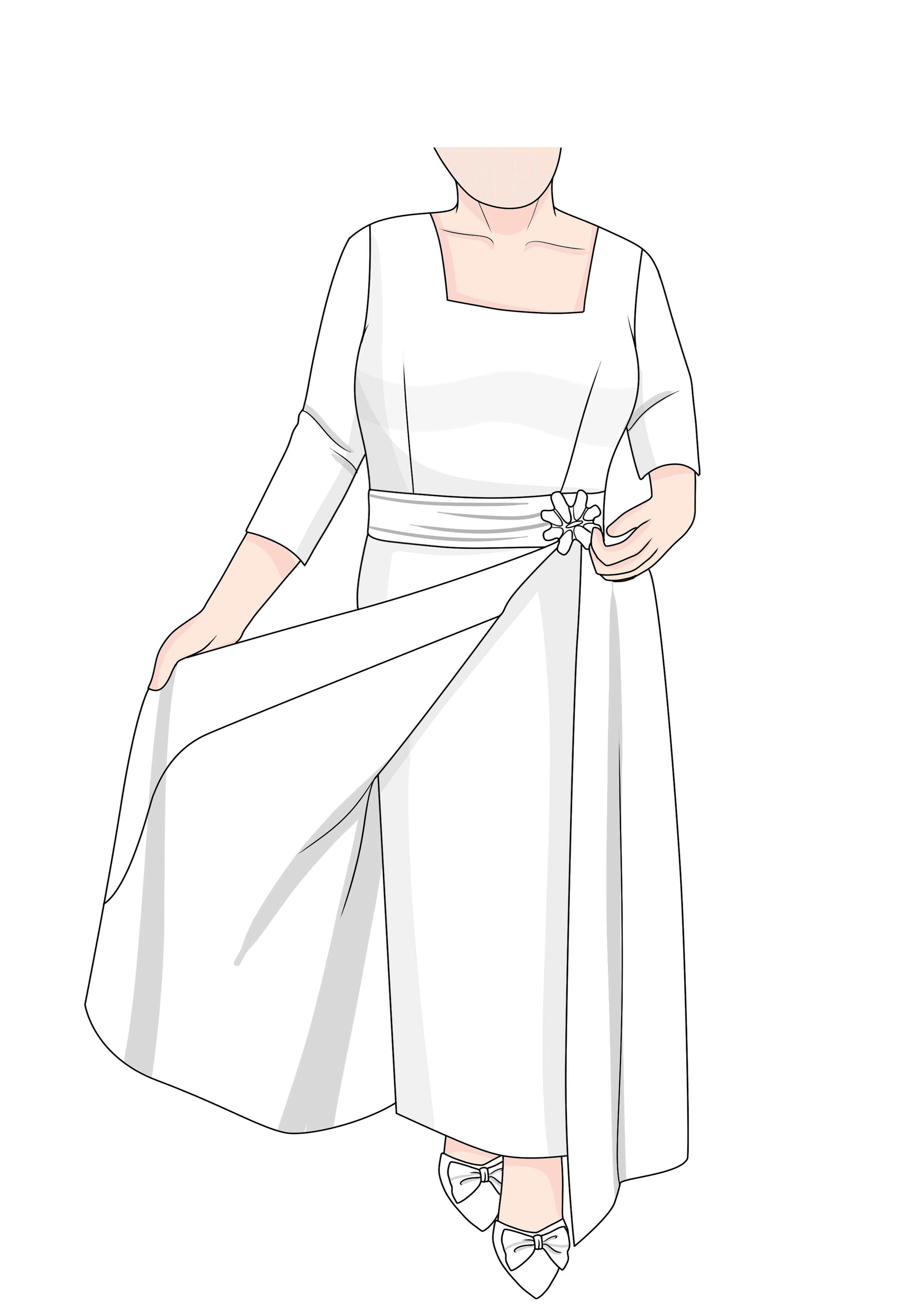 Gown and Overskirt